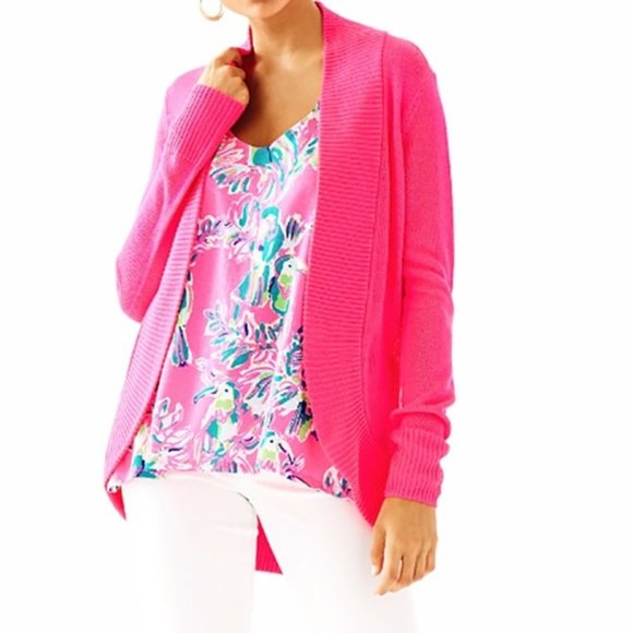 Lilly Pulitzer Sweaters - Lilly Pulitzer Amalie Open Front Pink Cardigan